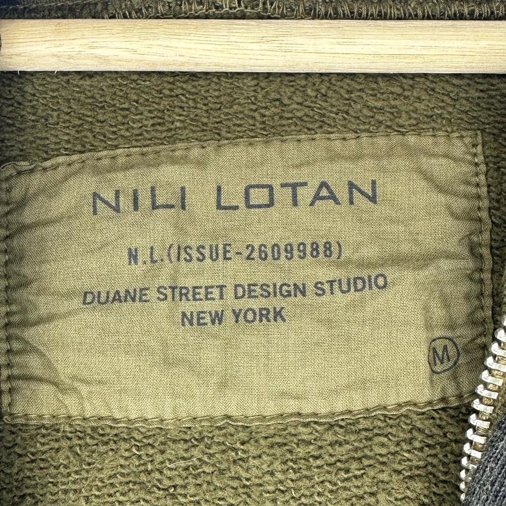 Nili Lotan Callie Hoodie in Green Camo Size Medium Full Zip - Picture 7 of 9